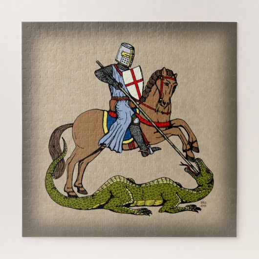 13e eeuw Saint George en de Draak Legpuzzel (Verticaal)
