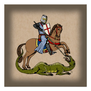 13e eeuw Saint George en de Draak Perfect Poster