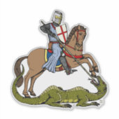 13e eeuw Saint George en de Draak Sticker (Voorkant)