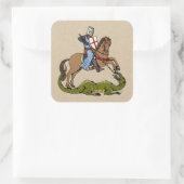 13e eeuw Saint George en de Draak Vierkante Sticker (Tas)