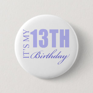 13e geboorte-cadeauidee ronde button 5,7 cm