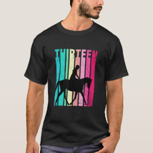 13e geboorte Retro Horseback Riding 13 jaar T-shirt
