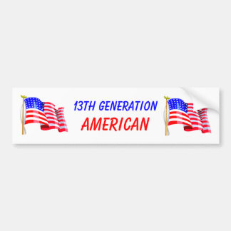 13e generatie Amerikaans Bumpersticker
