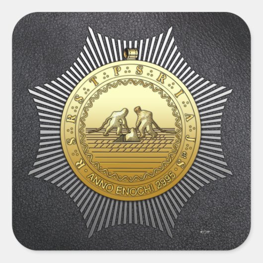 13e graad: Meester van de Negende Boog Vierkante Sticker (Voorkant)