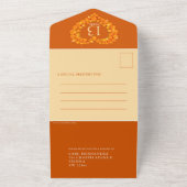 13e huwelijksverjaardag citrien oranje all in one uitnodiging (Buitenkant)