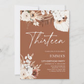 13E Invitation Anniversaire Terracotta Boho Pampas (Devant)