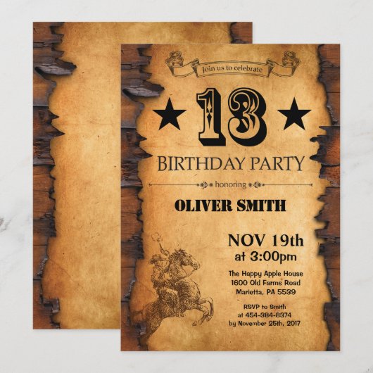 13e Invitation Occidentale Anniversaire (Devant / Derrière)