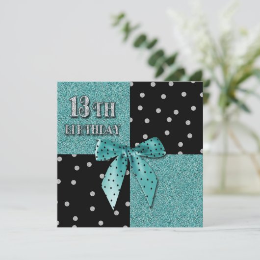 13E JEUNE FÊTE TURQUOISE DE NAISSANCE INVITATIONS (Debout devant)