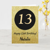 13e Joyeux Anniversaire Carte de Parties scintilla (Fleur jaune)