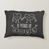 13e Jubileum - Gift Chalk Hearts Decoratief Kussen (Achterkant)