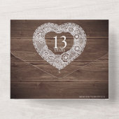 13e kant bruiloft jubileum geen envelop all in one uitnodiging (Achterkant)