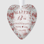 13e kant bruiloft Jubileum Ornament (voorkant)