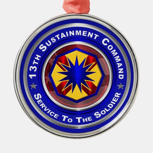 13e kerstversiering voor het duurzaamheidscommando metalen ornament (Voorkant)