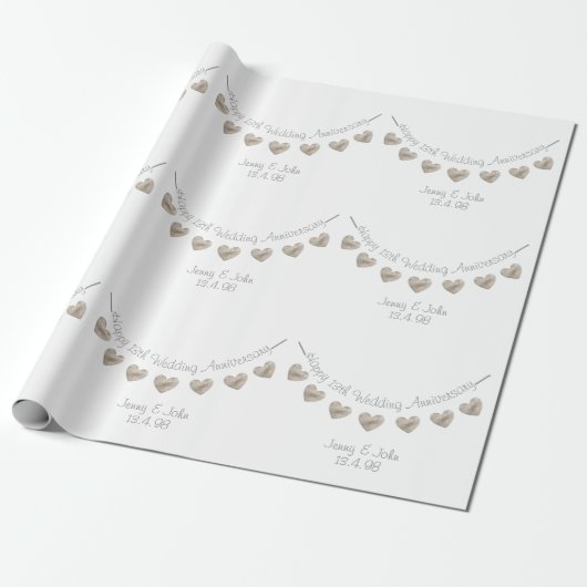 13e lace bruiloft bunting cadeaupapier (Uitgerold)