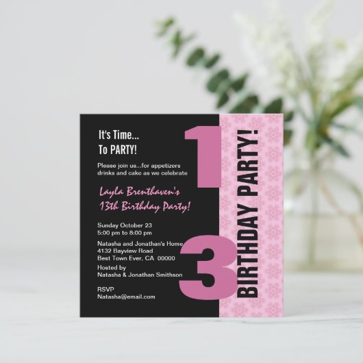 13e tienerdag Moderne Mint en zwarte G400 Kaart (Staand voorkant)