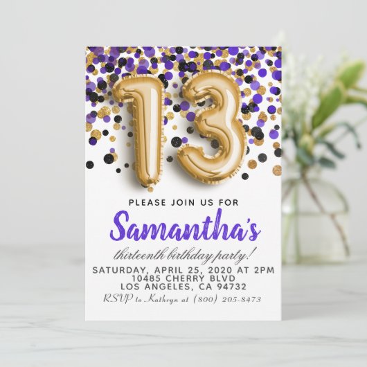 13e uitnodiging (Staand voorkant)