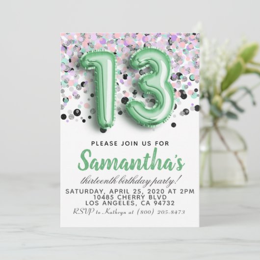 13e uitnodiging (Staand voorkant)