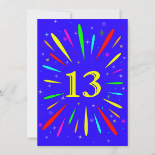 13e uitnodiging van de verjaardag