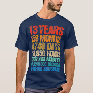 13e verjaardag 13 jaar oude retro 156 t-shirt