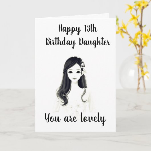 **** 13e VERJAARDAG *** AAN ONZE "MOOIE DOCHTER" * Kaart (Gele Bloem)