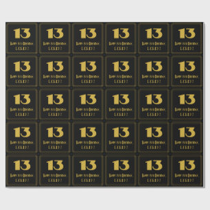13e verjaardag - Art Deco geïnspireerde look "13" Cadeaupapier