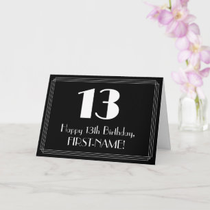 13e verjaardag ~ Art Deco Geïnspireerde look "13", Kaart