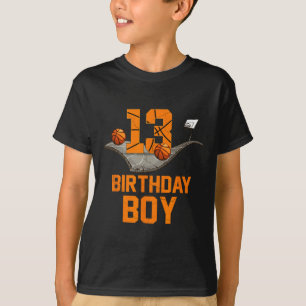 13e verjaardag basketbal jersey 13 jaar oud jongen t-shirt