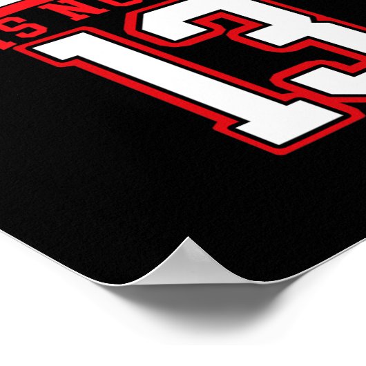 13e verjaardag basketbal liefhebber 13 jaar oud bd poster (Hoek)