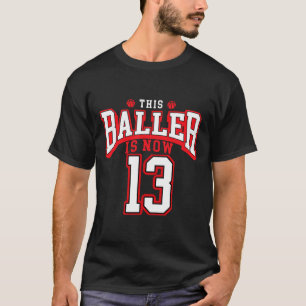13e verjaardag basketbal liefhebber 13 jaar oud bd t-shirt