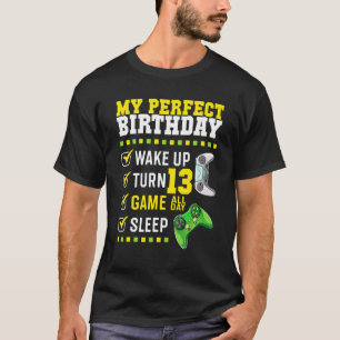 13e verjaardag bij de perfecte gamer 13 jaar t-shirt