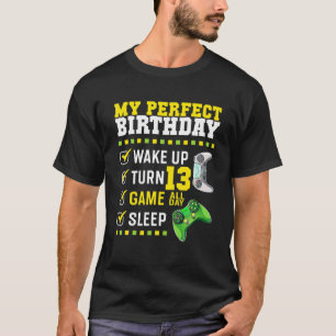 13e verjaardag bij de perfecte gamer 13 jaar t-shirt