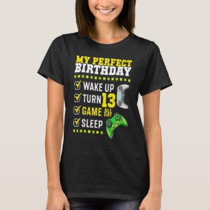 13e verjaardag bij de perfecte gamer 13 jaar t-shirt