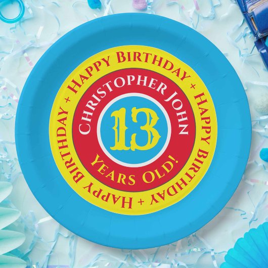 13e verjaardag Borden op jaarbasis Papieren Bordje