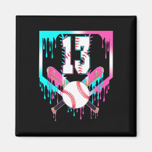13e verjaardag Bysebyll Home Plate Drip Ijs 1 Magneet