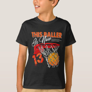 13e Verjaardag Bysketbyll Fun 13 jaar oude Kinder T-shirt