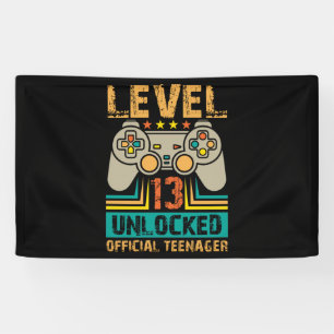 13e verjaardag cadeaudozen niveau 13 niet-vergrend spandoek
