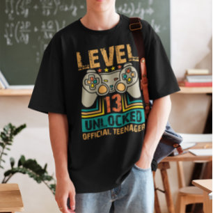 13e verjaardag cadeaudozen niveau 13 niet-vergrend t-shirt
