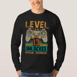13e verjaardag cadeaudozen niveau 13 niet-vergrend t-shirt