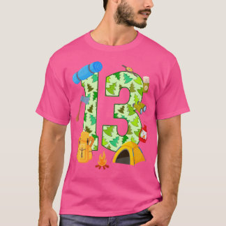 13e Verjaardag Camping Thema 13 Jaar Oude Verjaard T-shirt