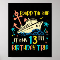 13e verjaardag Cruise Trip Grappige Zeevaart Vakan