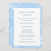 13e verjaardag Custom Age Blauw Abstract Beach Wav Kaart (Voorkant / Achterkant)