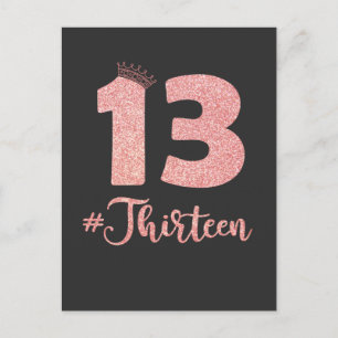 13e verjaardag Dertien Meisje Jongen Officieel Tie Briefkaart
