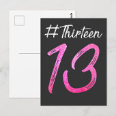 13e verjaardag Dertien Meisjes Officiële Tiener Briefkaart (Voorkant / Achterkant)