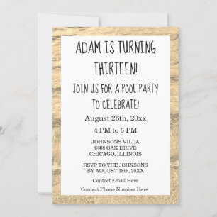 13e verjaardag Eigen leeftijdsnaam Water Abstract  Kaart