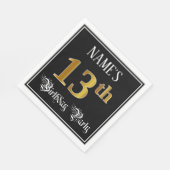 13e verjaardag — Fancy script, Faux Gold look Servet (Hoek)