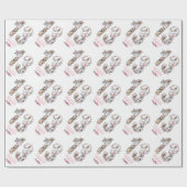 13e verjaardag Foto Girl Collage Pink Flower White Cadeaupapier (Vlak)