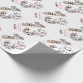 13e verjaardag Foto Girl Collage Pink Flower White Cadeaupapier (Hoek)