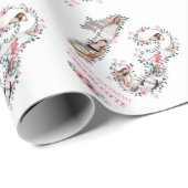13e verjaardag Foto Girl Collage Pink Flower White Cadeaupapier (Rol Hoek)