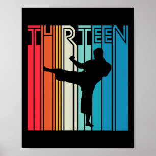 13e verjaardag Gift Karate Retro Taekwondo Martial Poster