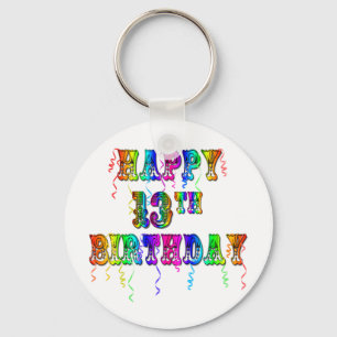 13e verjaardag Gifts with Circus Balloon Font Sleutelhanger